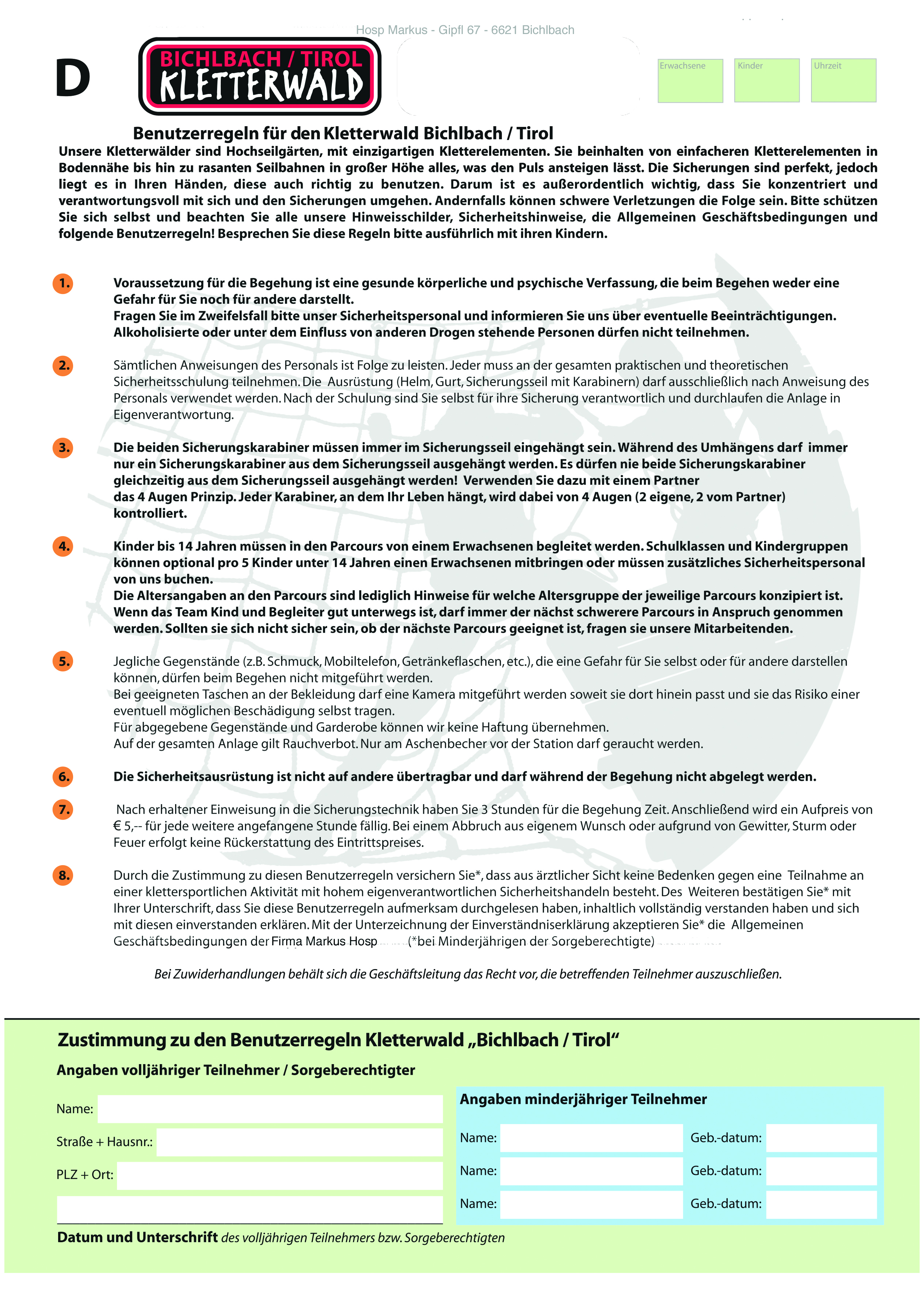 Benutzerregeln Benutzerregeln